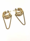 golden linked chain hoops