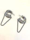 silver linked chain hoops