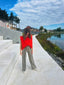 Oversized debardeur - Fleur Orange