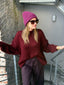 Oversized wool sweater - Sammie Burgundy